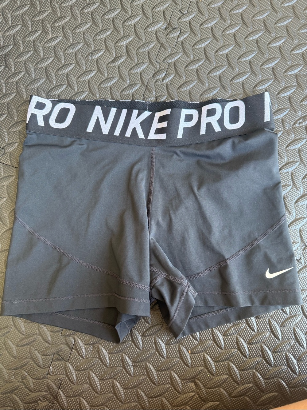 Nike Womens Pro Dark Shorts with White Logo